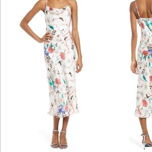 Lulus Must Be Fate Satin Midi Dress